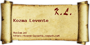 Kozma Levente névjegykártya